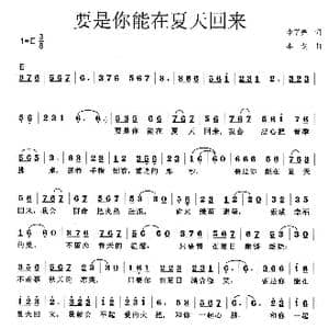 要是你能在夏天回来_歌曲简谱_词曲:李学亮 李戈