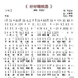 好好喝顿酒_歌曲简谱_词曲:马智宇 马智宇