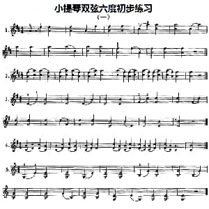 小提琴谱 | 小提琴双弦六度初步练习 赵惟俭