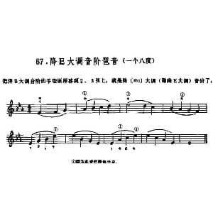 小提琴谱 | 学琴之路练习曲67 降E大调音阶琶音 一个八度
