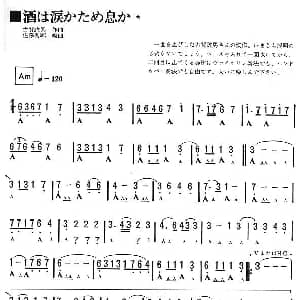 口琴谱 | 泪和酒 日 古贺政男曲 佐藤秀廊编