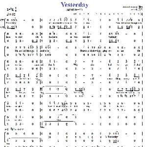 Yesterday_歌曲简谱_词曲:John Lennon John Lennon