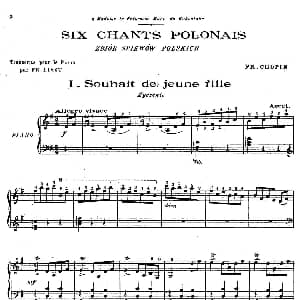 6 Chants Polonais S.480 钢琴谱 弗兰茨 李斯特