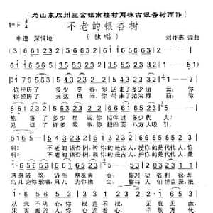 不老的银杏树_歌曲简谱_词曲:刘衍鹏 刘祚志