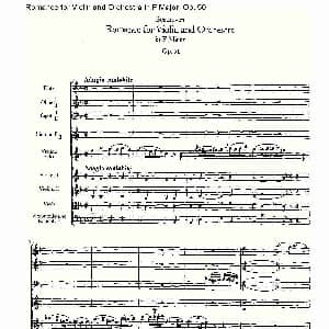 小提琴谱 | 小提琴与管弦乐奏F大调浪漫曲 Op.50