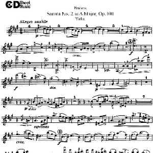 小提琴谱 | Violin Sonata No.2 in A Major Op.100