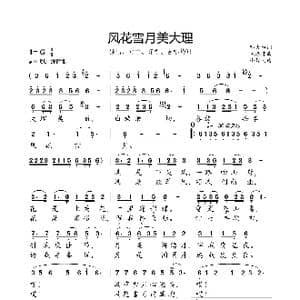 风花雪月美大理_歌曲简谱_词曲:邬大为 陈涤非