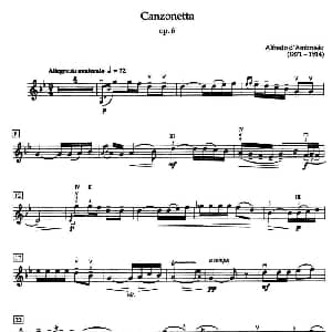 小提琴谱 | Canzonetta Op.6 短歌 Alfredo d'Ambrosio 安布罗西奥