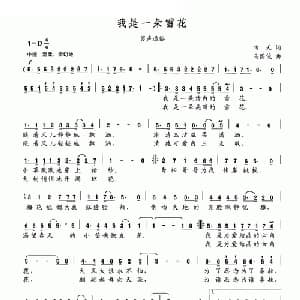 我是一朵雪花_通俗唱法乐谱_词曲:飞天 马国骏