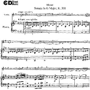 小提琴谱 | Violin Sonata in G Major K.301 小提琴 钢琴伴奏