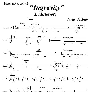 萨克斯谱 | Ingravity 第一乐章 第二次中音萨克斯分谱 Javier Jacinto