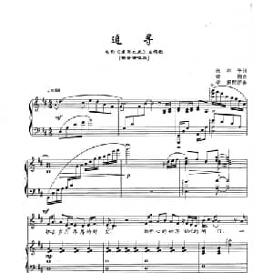 追寻_通俗唱法乐谱_词曲:张和平 舒楠