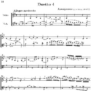 Duetto 4 小提琴 中提琴 阿诺尼莫斯