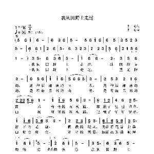 我从田野上走过_歌曲简谱_词曲:袁龙 袁龙
