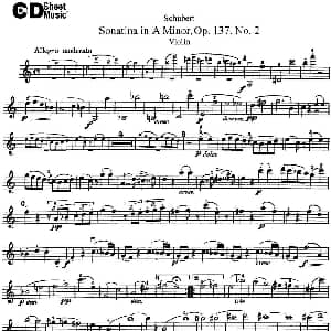 小提琴谱 | Violin Sonatina in A minor Op.137 No.2