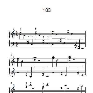 两手交替或交错弹奏的练习 103 钢琴谱