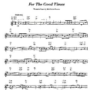 萨克斯谱 | For The Good Times