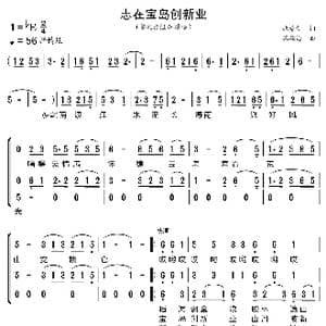 志在宝岛创新业_歌曲简谱_词曲:张荣仁 张雄海