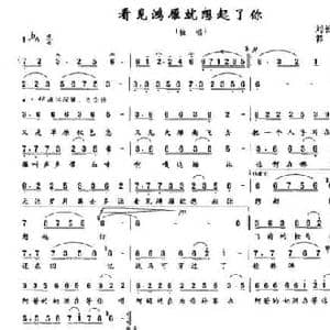 看见鸿雁就想起了你_民歌简谱_词曲:刘长江 郭君