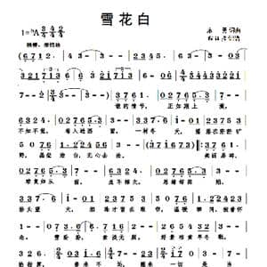雪花白_歌曲简谱_词曲:廖勇 廖勇