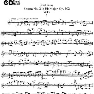 小提琴谱 | Violin Sonata No.2 in Eb Major Op.102