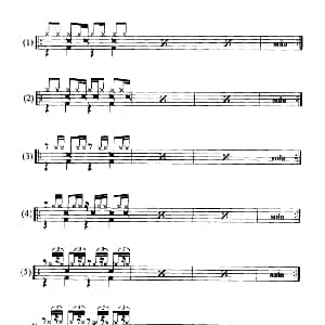 架子鼓瑞根 Ragae 节奏型练习曲谱 10条