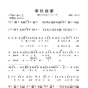 等你回家_歌曲简谱_词曲:杨云江 杨云江