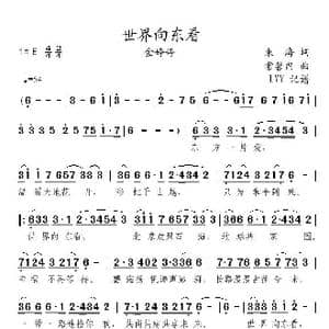 世界向东看_歌曲简谱_词曲:朱海 常馨内