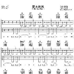 夏天的风 吉他谱 元卫觉醒 卫斯理 卫斯理