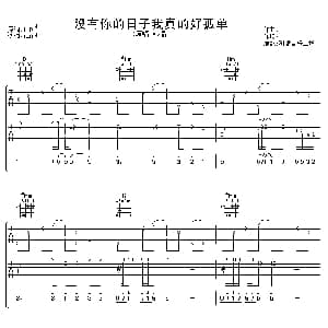 没有你的日子我真的好孤单 吉他谱 韩晶