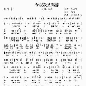 今夜我又喝醉_歌曲简谱_词曲:余云飞 路勇