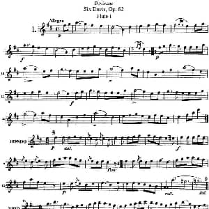 长笛曲谱 | 德维埃纳六个长笛二重奏小段Op.82 Flute 1 NO.1 Devienne 德维埃纳