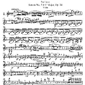 小提琴谱 | Sonata No.5 in F Major Op.24 F大调第五小提琴奏鸣曲 Beethoven 贝多芬