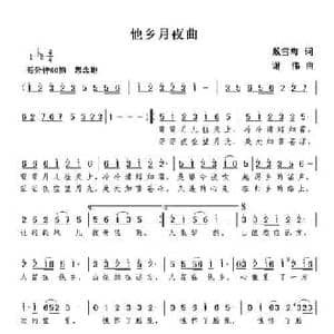 他乡月夜曲_民歌简谱_词曲:戴雪海 谢伟
