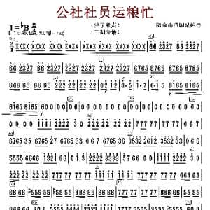 公社社员运粮忙_歌曲简谱_词曲:陆金山冯国泉
