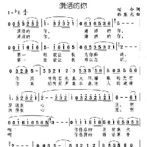 潇洒的你_通俗唱法乐谱_词曲:颂今 韩乘光