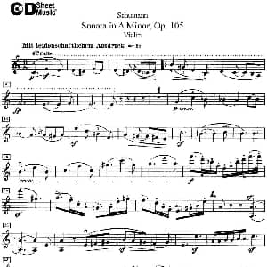 小提琴谱 | Violin Sonata in A minor Op.105