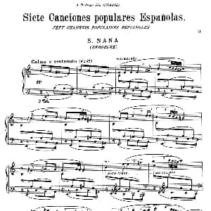 7 Canciones Populares Espanolas 钢琴谱 曼努埃尔 德 法雅