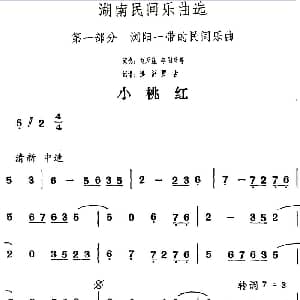 小桃红 湖南民间乐曲选 洪滔 贾古记谱