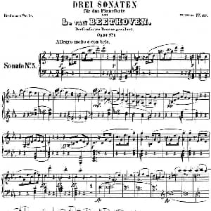 贝多芬钢琴奏鸣曲05 c小调 op.10 No.1 C minor3 钢琴谱 贝多芬
