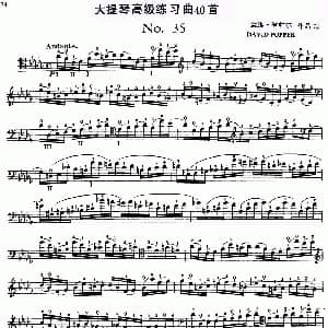 大提琴高级练习曲40首 No.35 戴维 波帕尔