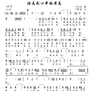 你是我心中的最美_通俗唱法乐谱_词曲:苏敏 南风