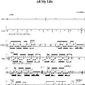 Foo Fighters All my life 爵士鼓谱