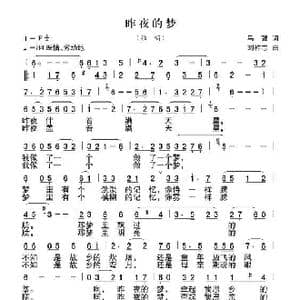 昨夜的梦_歌曲简谱_词曲:马强 刘祚志