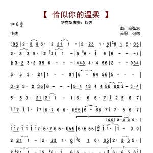 恰似你的温柔_歌曲简谱_词曲: 梁弘志