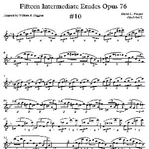 萨克斯谱 | 中级练习曲15首 Op76 10 D 波帕尔