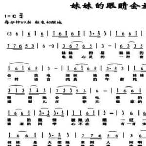 妹妹的眼睛会放电_民歌简谱_词曲:毛翰 曾能弘