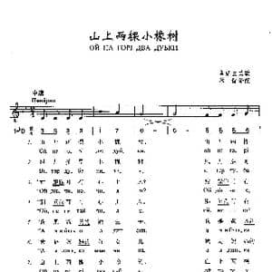 山上两棵小橡树_歌曲简谱