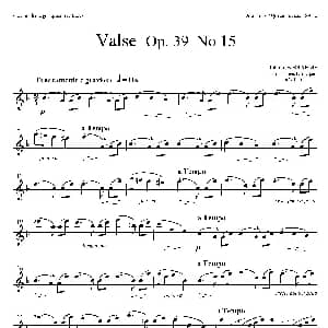 萨克斯谱 | 圆舞曲 Op39 No15 四重奏中音萨克斯分谱 J 勃拉姆斯