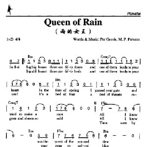 Queen of Rain_外国歌谱